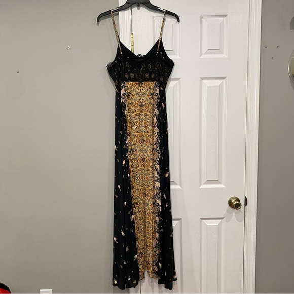 Free People Intimately Morning Song Printed Maxi Slip Dress Women Large Tank Top - Picture 6 of 12